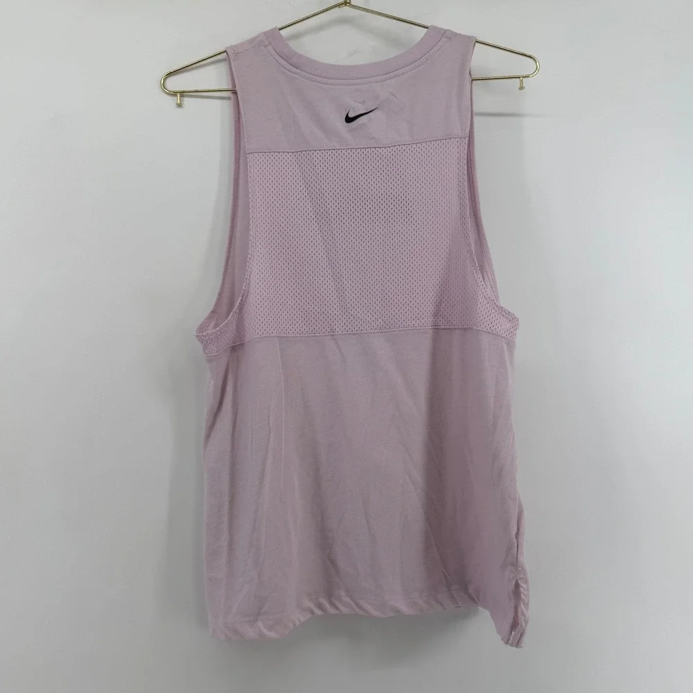 Nike Dri-FIT Muscle Tank Top Lavender Purple Graphic Mesh‎ Back Womens Small